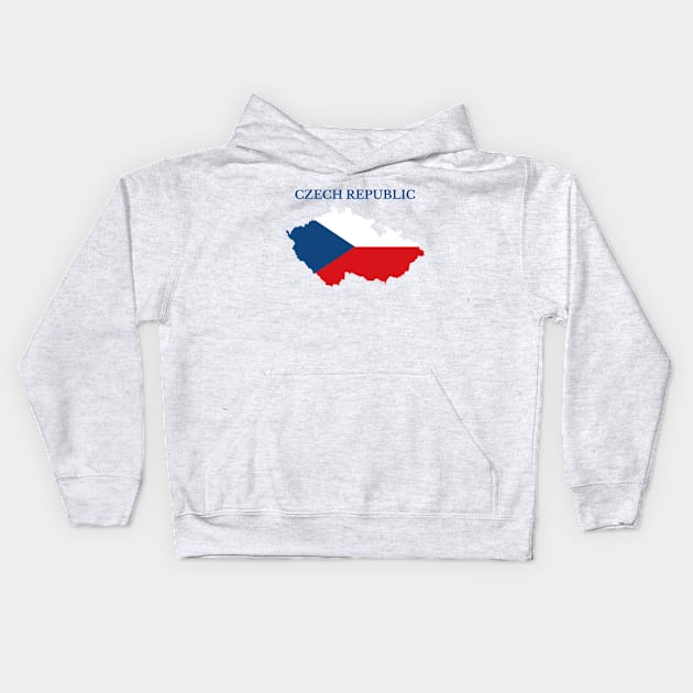 Czech Republic, Czechia Map Flag Kids Hoodie by maro_00